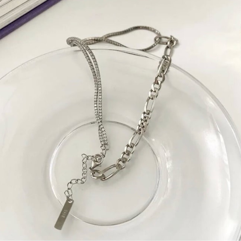 COPY - Sterling Silver Crystal Pave Chain Link Choker Necklace 

Brand New - Picture 2 of 6